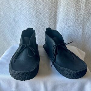 CLARKS MEN'S DESERT RAIN BLACK LEATHER 26180626 10 1/2